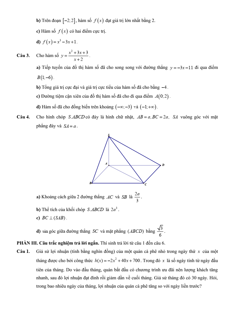 Đề thi thử Toán Tốt nghiệp THPT 2025-2026 trường THPT Nguyễn Viết Xuân