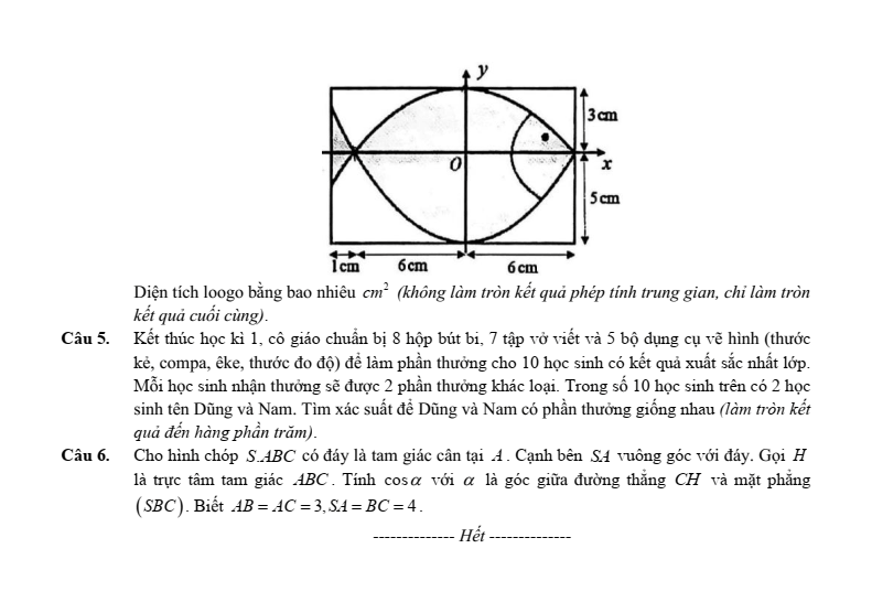 Đề thi thử Toán Tốt nghiệp THPT 2025-2026 trường THPT Trần Nhân Tông (Hà Nội)