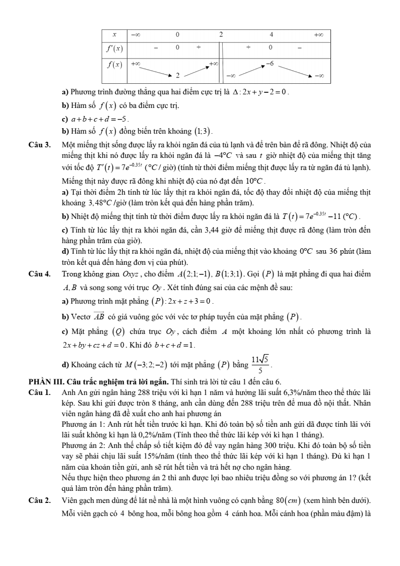 Đề thi thử Toán Tốt nghiệp THPT 2025-2026 trường THPT Trần Phú (Hà Nội)