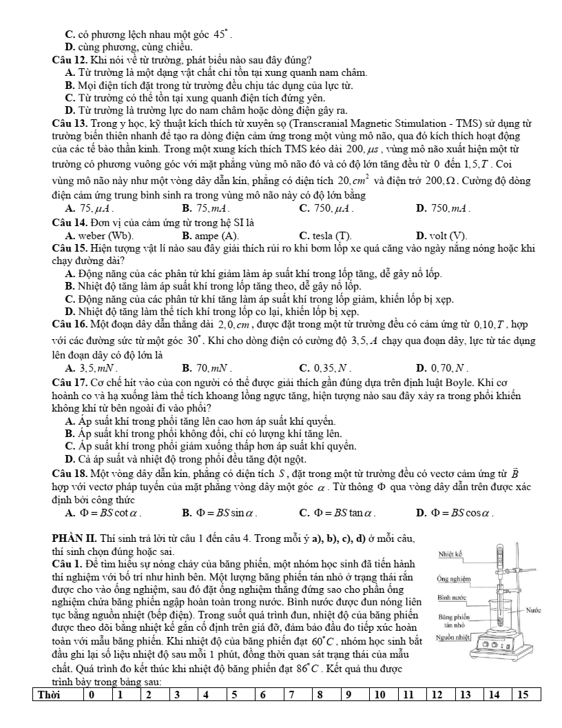 Đề thi thử Vật lí Tốt nghiệp THPT 2025-2026 Sở GD&ĐT Đồng Nai