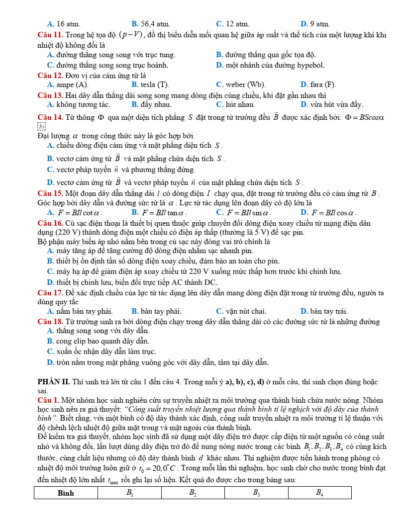 Đề thi thử Vật lí Tốt nghiệp THPT 2025-2026 Sở GD&ĐT Hà Tĩnh