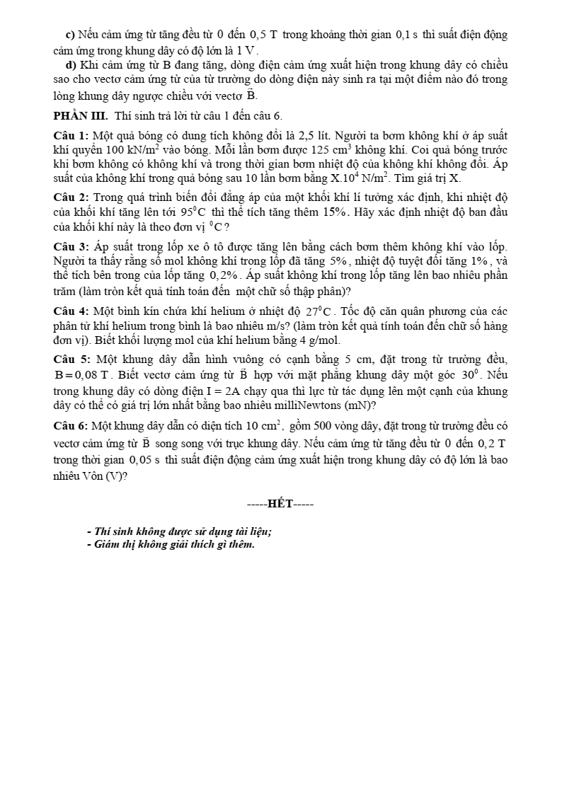 Đề thi thử Vật lí Tốt nghiệp THPT 2025-2026 Sở GD&ĐT Lạng Sơn