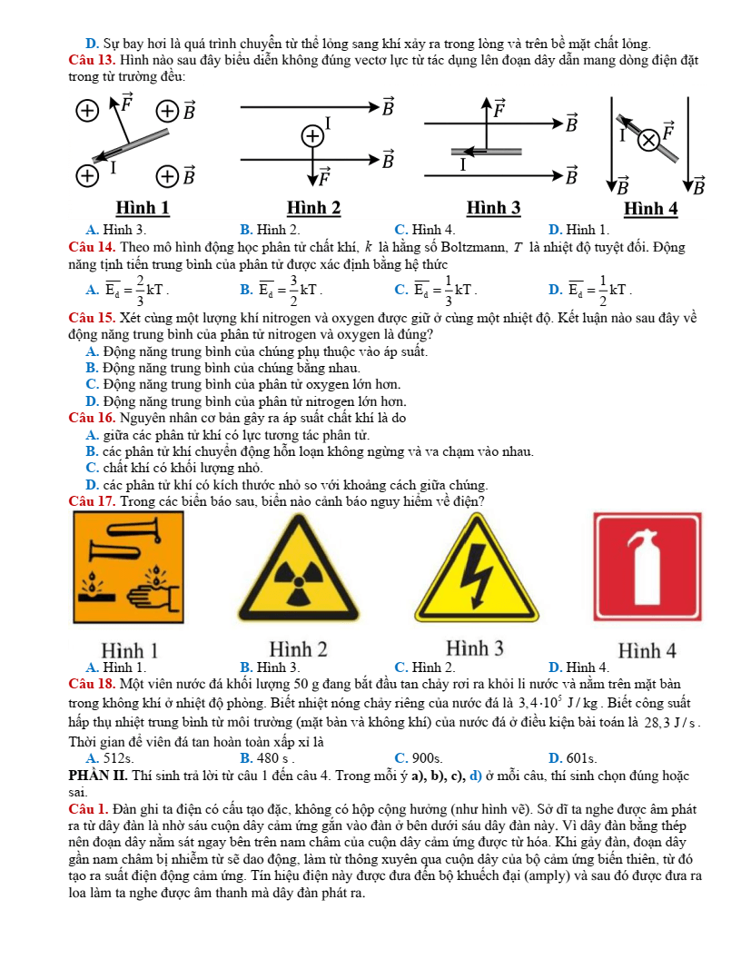Đề thi thử Vật lí Tốt nghiệp THPT 2025-2026 Sở GD&ĐT Thanh Hóa