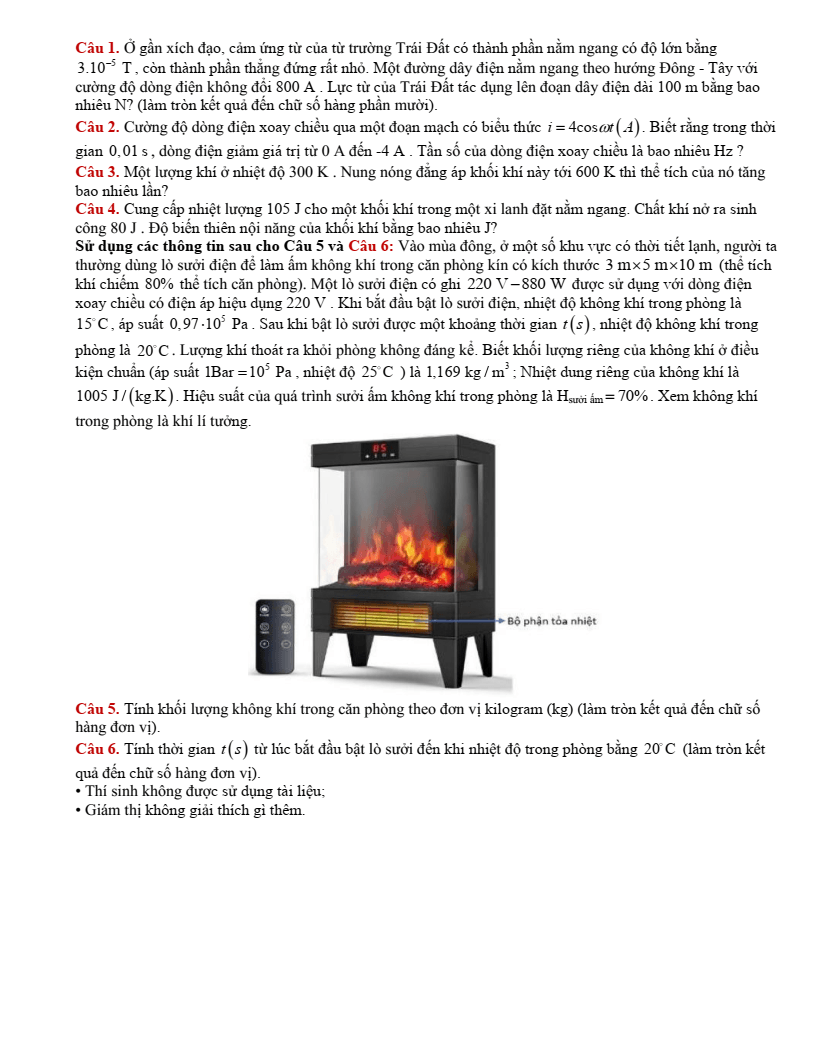 Đề thi thử Vật lí Tốt nghiệp THPT 2025-2026 Sở GD&ĐT Thanh Hóa