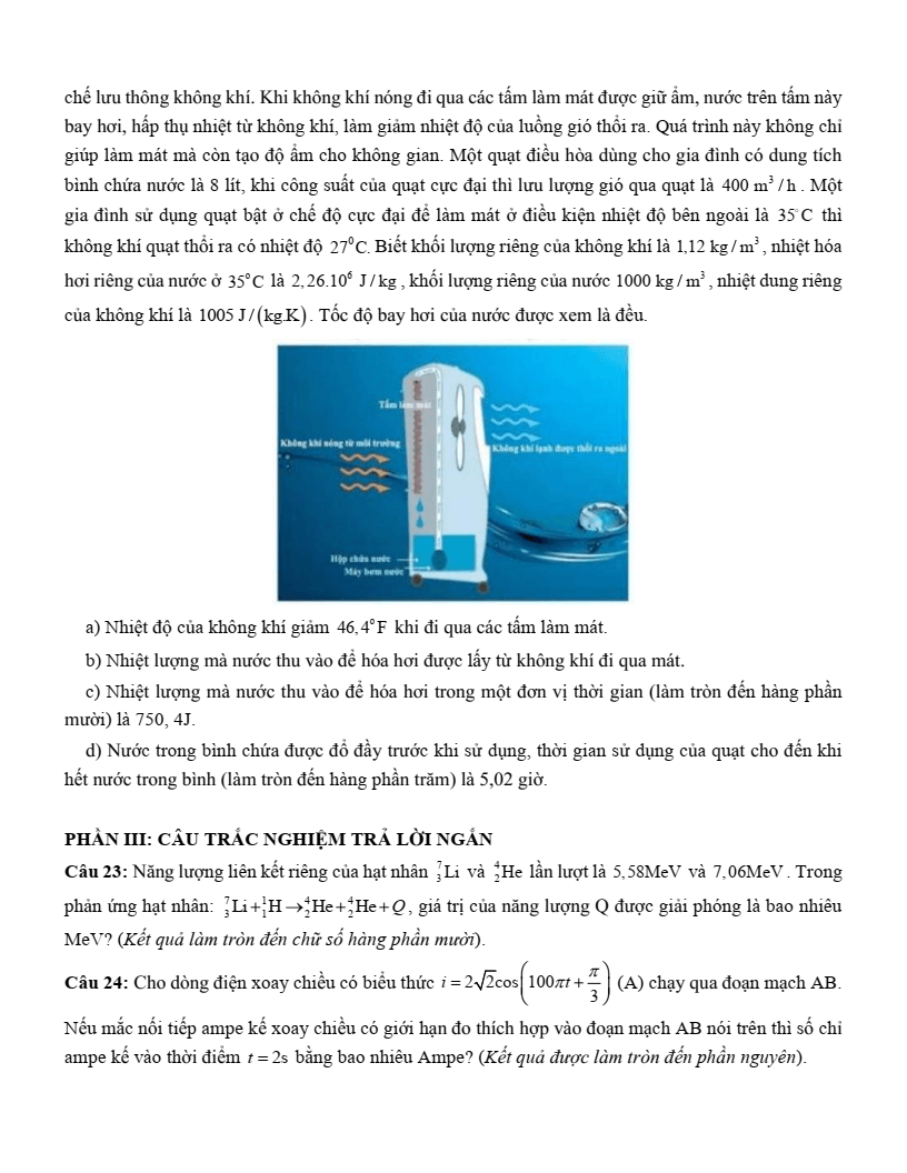 Đề thi thử Vật lí Tốt nghiệp THPT 2025-2026 trường THPT Cẩm Xuyên (Hà Tĩnh)