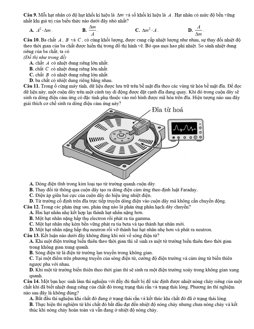 Đề thi thử Vật lí Tốt nghiệp THPT 2025-2026 trường THPT Chuyên Lê Khiết (Quảng Ngãi)