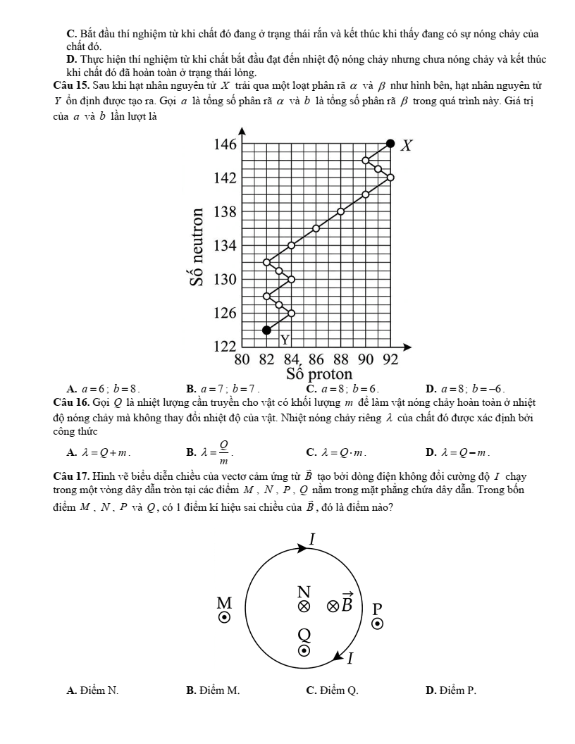 Đề thi thử Vật lí Tốt nghiệp THPT 2025-2026 trường THPT Chuyên Lê Khiết (Quảng Ngãi)