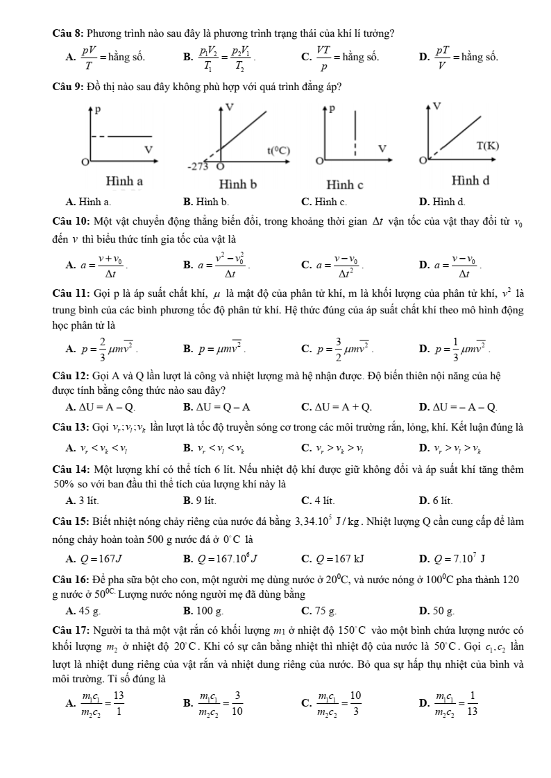 Đề thi thử Vật lí Tốt nghiệp THPT 2025-2026 trường THPT Yên Viên (Hà Nội)
