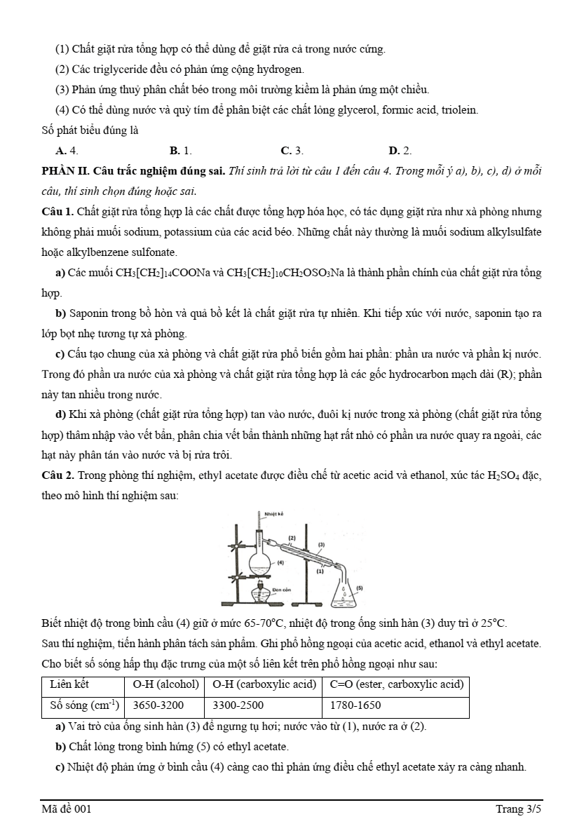 Đề thi thử Hóa Tốt nghiệp năm 2025 Trường THPT Nguyễn Đăng Đạo