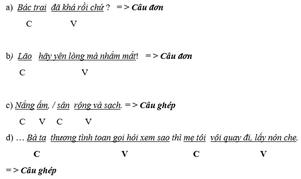 Ôn thi vào lớp 10 phần Tiếng Việt Các kiểu câu