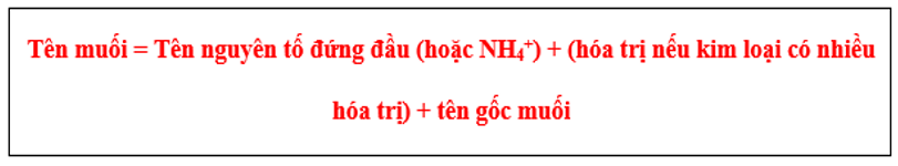 Cách gọi tên muối chương trình mới (đầy đủ)