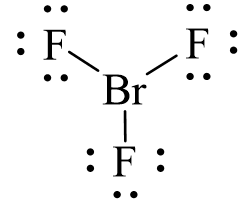 Công thức Lewis của BrF3
