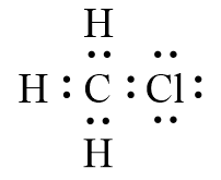 Công thức Lewis của CH3Cl
