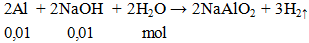 2Al  + 2NaOH  + 2H2O → 2NaAlO2 + 3H2↑ | Cân bằng phương trình hóa học