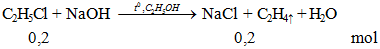 C2H5Cl + NaOH → NaCl + C2H4↑ + H2O | Cân bằng phương trình hóa học