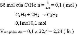 C<sub>3</sub>H<sub>4</sub> + 2H<sub>2</sub> → C<sub>3</sub>H<sub>8</sub> | Cân bằng phương trình hóa học