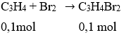 C<sub>3</sub>H<sub>4</sub> + Br<sub>2</sub>  → C<sub>3</sub>H<sub>4</sub>Br<sub>2</sub> | Cân bằng phương trình hóa học