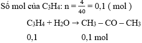 C<sub>3</sub>H<sub>4</sub> + H<sub>2</sub>O → CH<sub>3</sub>–CO–CH<sub>3</sub> | C3H4 ra CH3-CO-CH3