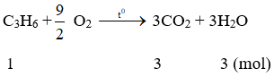 2C<sub>3</sub>H<sub>6</sub> + 9O<sub>2</sub> → 6CO<sub>2</sub> + 6H<sub>2</sub>O | Cân bằng phương trình hóa học