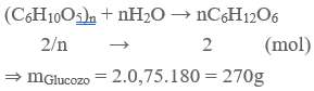 Thủy phân tinh bột hoặc Cellulose | (C6H10O5)n  + H2O → nC6H12O6  | (C6H10O5)n ra C6H12O6