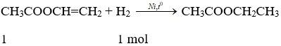 CH<sub>3</sub>COOCH=CH<sub>2</sub> + H<sub>2</sub> → CH<sub>3</sub>COOCH<sub>2</sub>CH<sub>3</sub> | Cân bằng phương trình hóa học