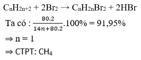 CH<sub>4</sub> + 2Br<sub>2</sub> → 2HBr + CH<sub>2</sub>Br<sub>2</sub> | Cân bằng phương trình hóa học