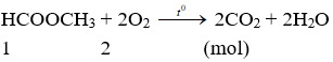HCOOCH<sub>3</sub> + 2O<sub>2</sub> → 2CO<sub>2</sub> + 2H<sub>2</sub>O | Cân bằng phương trình hóa học