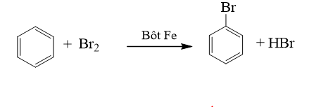 C6H6 + Br2 → C6H5Br + HBr | C6H6 ra C6H5Br