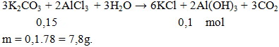 3K2CO3 + 2AlCl3  + 3H2O → 6KCl + 2Al(OH)3 + 3CO2 | Cân bằng phương trình hóa học
