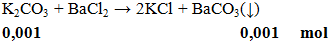 K2CO3 + BaCl2 → 2KCl + BaCO3( ↓) | Cân bằng phương trình hóa học