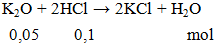 K2O + 2HCl → 2KCl + H2O | Cân bằng phương trình hóa học