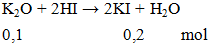 K2O + 2HI → 2KI + H2O | Cân bằng phương trình hóa học