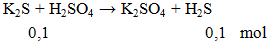 K2S + H2SO4 → K2SO4  + H2S | Cân bằng phương trình hóa học