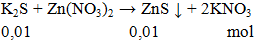 K2S + Zn(NO3)2 → ZnS ↓ + 2KNO3 | Cân bằng phương trình hóa học
