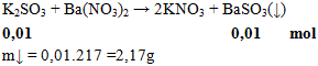 K2SO3 + Ba(NO3)2 → 2KNO3 + BaSO3(↓) | Cân bằng phương trình hóa học