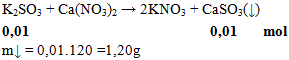 K2SO3 + Ca(NO3)2 → 2KNO3 + CaSO3(↓) | Cân bằng phương trình hóa học