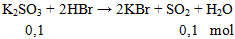 K2SO3 + 2HBr → 2KBr + SO2 + H2O | Cân bằng phương trình hóa học