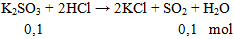 K2SO3 + 2HCl → 2KCl + SO2 + H2O | Cân bằng phương trình hóa học