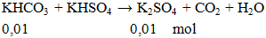 KHCO3 + KHSO4 → K2SO4 + CO2 + H2O | Cân bởi vì phương trình hóa học