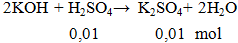 2KOH + H2SO4 →  K2SO4+ 2H2O | Cân bằng phương trình hóa học