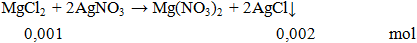 MgCl2 + 2AgNO3 → Mg(NO3)2 + 2AgCl ↓ | Cân bằng phương trình hóa học