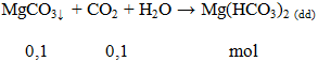 MgCO3 ↓ + CO2 + H2O → Mg(HCO3)2 (dd) | Cân bằng phương trình hóa học