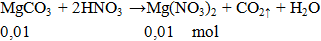 MgCO3 + 2HNO3 → Mg(NO3)2 + CO2 ↑ + H2O | Cân bằng phương trình hóa học