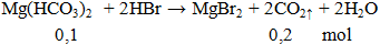 Mg(HCO3)2  + 2HBr → MgBr2 + 2CO2↑ + 2H2O | Cân bằng phương trình hóa học