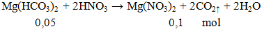 Mg(HCO3)2 + 2HNO3 → Mg(NO3)2 + 2CO2↑ + 2H2O | Cân bằng phương trình hóa học