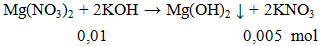 Mg(NO3)2 + 2KOH → Mg(OH)2 ↓ + 2KNO3 | Cân bằng phương trình hóa học