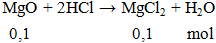 MgO + 2HCl → MgCl2 + H2O | Cân bằng phương trình hóa học