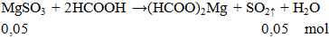 MgSO3 + 2HCOOH → (HCOO)2Mg + SO2 ↑ + H2O | Cân bằng phương trình hóa học