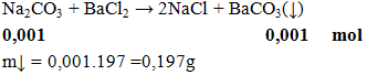 Na2CO3 + BaCl2 → 2NaCl + BaCO3( ↓) | Cân bằng phương trình hóa học