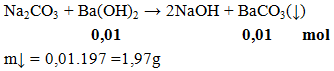 Na2CO3 + Ba(OH)2 → 2NaOH + BaCO3(↓) | Cân bằng phương trình hóa học